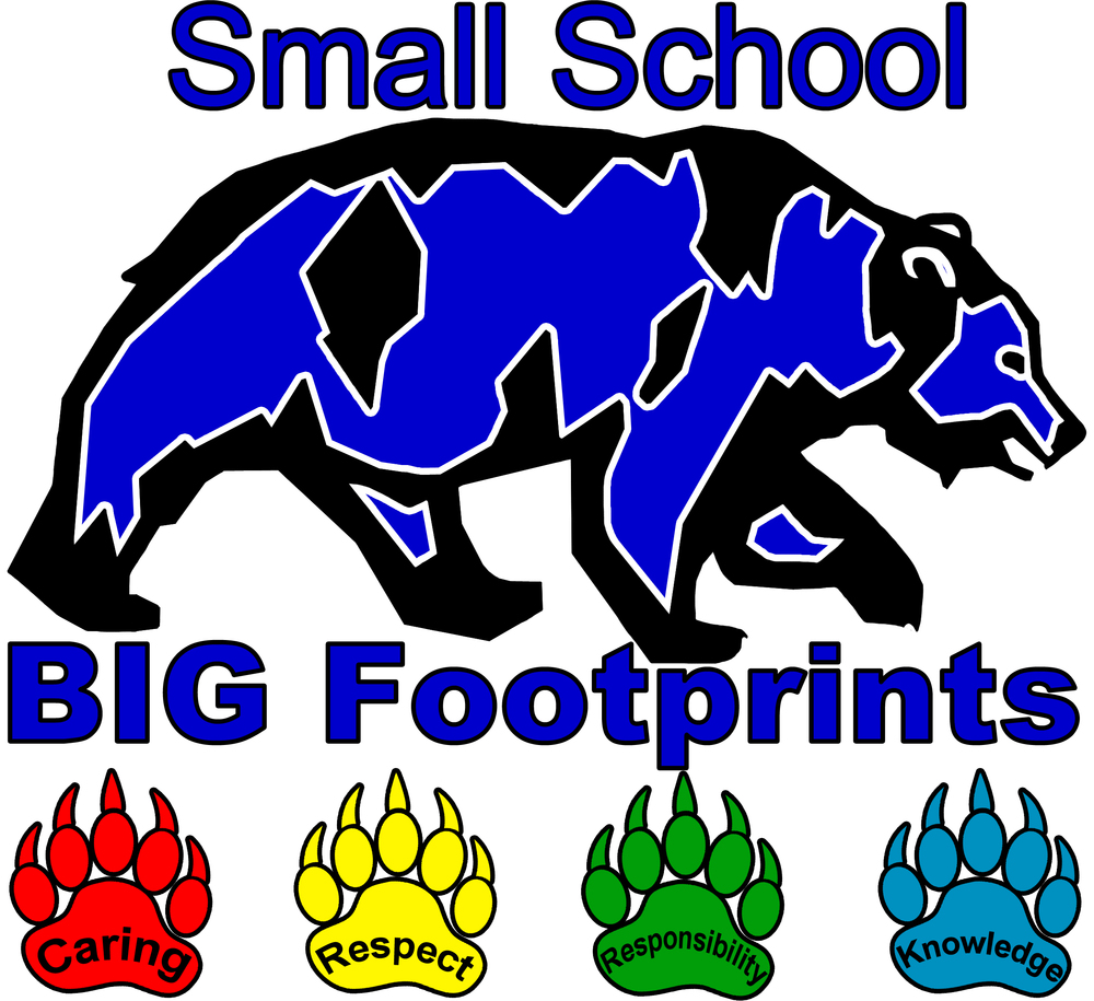 Bear mascot- Small School, Big Footprints