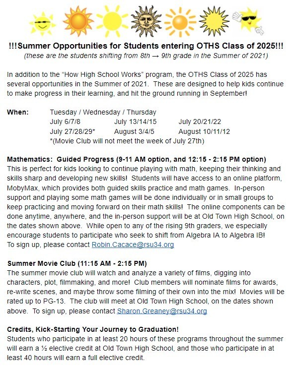 Class of 2025 Summer Opportunities