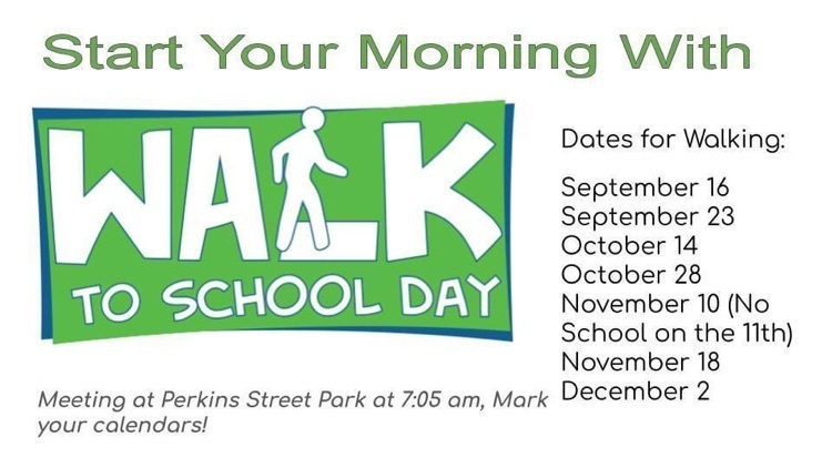 Walk to School flier with dates and times 