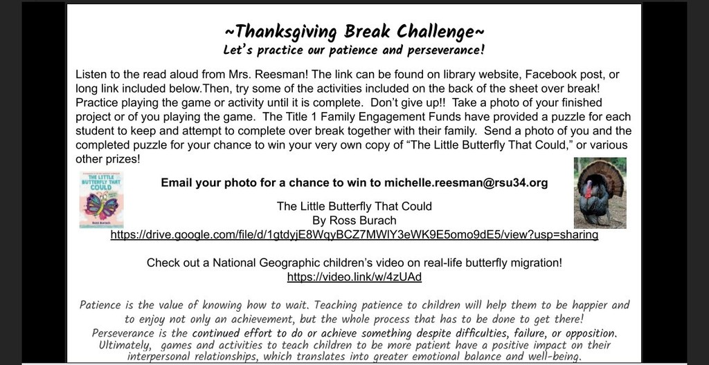 Thanksgiving Break Challenge description
